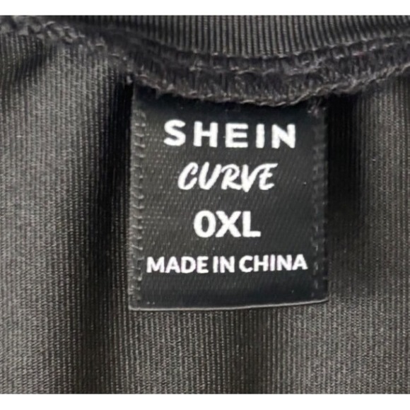 SHEIN Curve Black Graphic Bodycon Dress OX L "Everyone Was Thinking It" Cutout - Picture 4 of 4